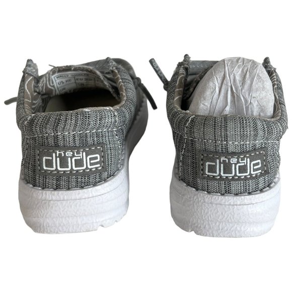 Hey Dude Wally Toddler Shoes Linen Stone Gray Slip On Size K6 M New In Box - Picture 8 of 14